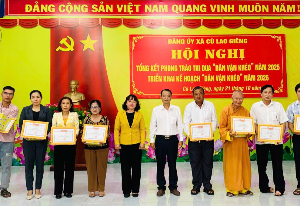 Cù Lao Giêng tổng kết phong trào thi đua “Dân vận khéo” năm 2025