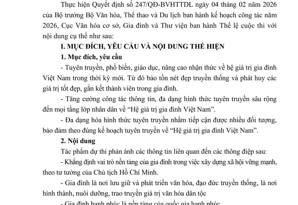 Cuộc thi sáng tác tranh cổ động tuyên truyền "Hệ giá trị gia đình Việt Nam" 