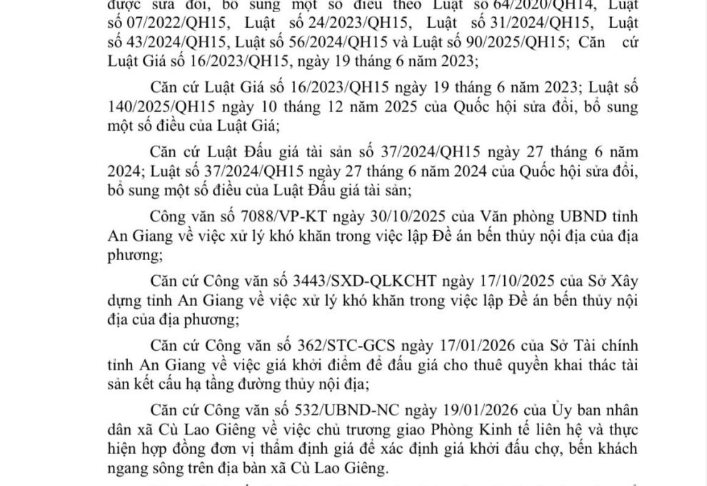 Thông báo về việc lựa chọn tổ chức, doanh nghiệp thẩm định giá tài sản 