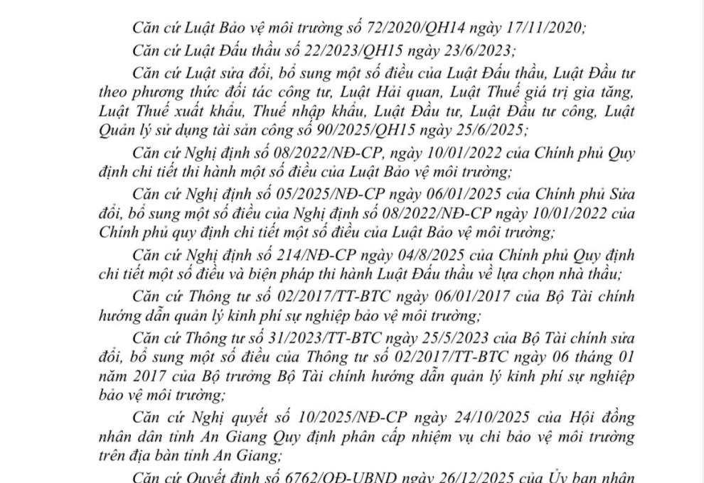 Thông báo về việc mời tham gia lập đề cương và kinh phí "khảo sát, lập phương án và dự toán kinh phí đối với đối với công tác thu gom, vận chuyển, xử lý rác thải sinh hoạt trên địa bàn xã Cù Lao Giêng