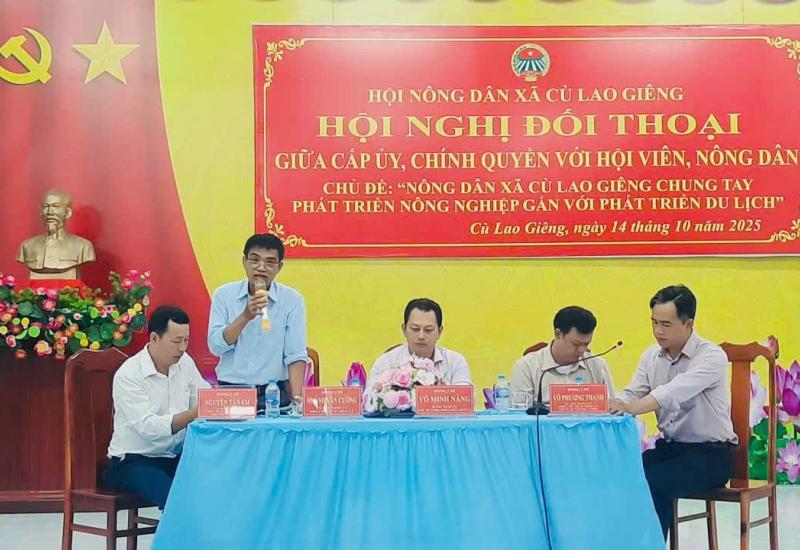 Cù Lao Giêng đối thoại giữa cấp ủy, chính quyền với cán bộ hội viên nông dân