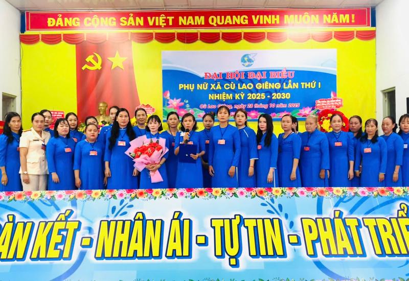 Đồng chí Nguyễn Thị Bé Thu giữ chức vụ Chủ tịch Hội Liên hiệp Phụ nữ xã Cù Lao Giêng lần thứ I, nhiệm kỳ 2025 - 2030