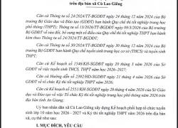 Kế hoạch phối hợp tổ chức tuyển sinh vào lớp 10 năm học 2026-2027 và kỳ tốt nghiệp THPT năm 2026