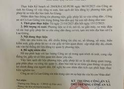 Về việc tổng rà soát, làm sạch dữ liệu đăng ký phương tiện, giấy phép lái xe và số hóa hồ sơ đăng ký xe trên địa bàn xã Cù Lao Giêng