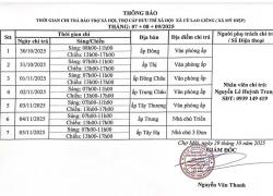 Thông báo thời gian chi trả bảo trợ xã hội, trợ cấp hưu trí xã Cù Lao Giêng